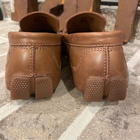 Men's Clarks Brown Leather Driving Loafers Size 8.5 - Picture 4 of 8